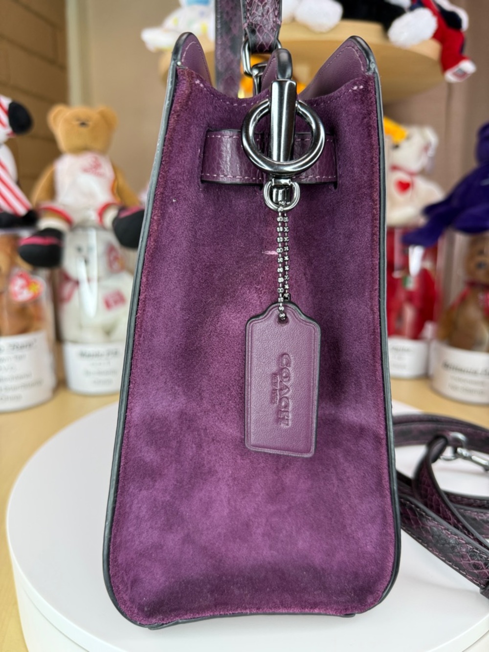 π₯COACH - Lane Mixed Leather Carryall - Boysenberry - 79U479 - Picture 6 of 12